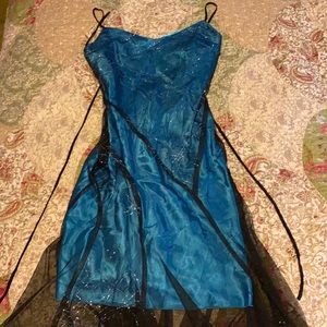 Blue sparkly prom dress
